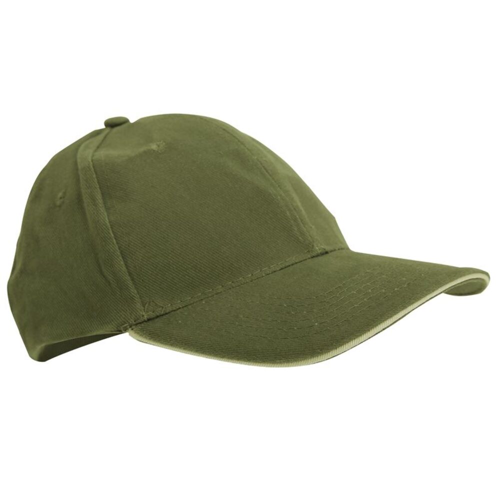 SOLS Unisex Buffalo 6 Panel Baseball Cap / Army/Beige
